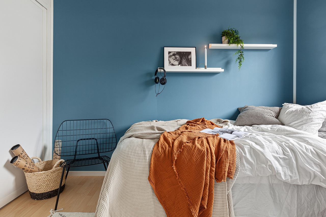 Decoratieve details in Arctic Blue slaapkamer. Decoratieve details in Arctic Blue slaapkamer.